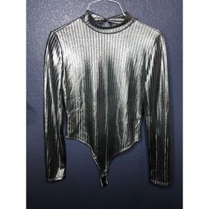 silver bodysuit